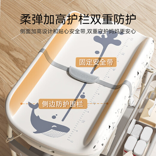 英氏（YEEHOO）尿布台婴儿护理台新生儿换尿布台按摩抚触台宝宝多功能带浴盆 【新升级豪华尊享】尿布台+感温a