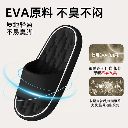 
Anshangfen antibacterial and odorant slippers for men in summer 2025 new home bathroom anti-slip eva non-smelling feet sandals for men black 42-43 [suitable for 41-42]