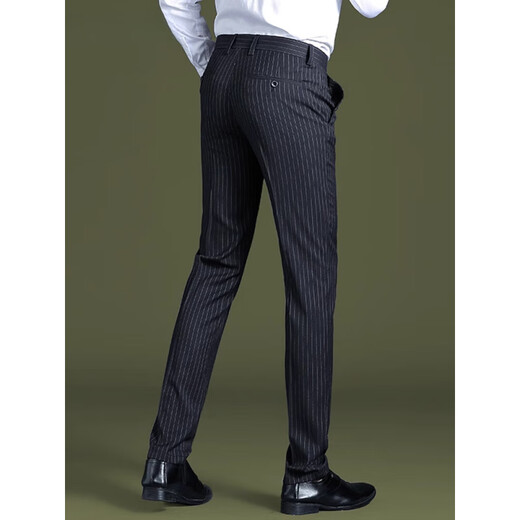 Sept Wolf (SW1960) pantalon rayé en 2025 Nouveau pantalon de drapage élastique droit mince mince pantalon de loisirs en matière de finement mince élastique 9902