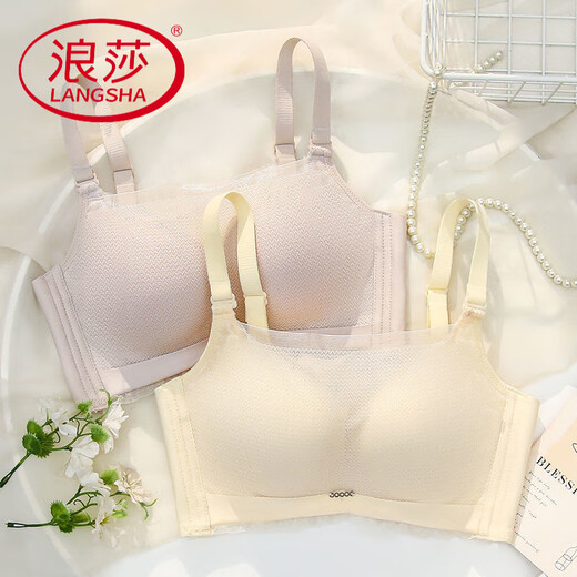 Langsha Sommergurt Brust Unterwäsche für Frauen kleine Brüste sammeln flache Brust Special verdickte 8 cm große und nicht leere Tasse BH Anti-Sage-Schwarz 4xl 36/80 Größe [AB Pass Tasse]