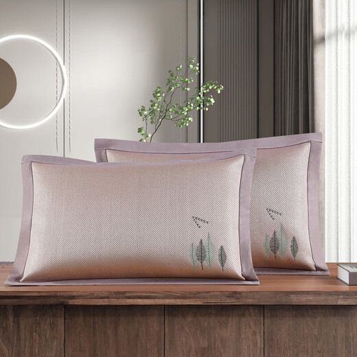
PURCOTTON Cotton Era The same summer ice silk cool pillow in summer cool mat neck protection pillow core pillow case single student accommodation Ice Vine 679 Coffee pillow case + Cassia pillow core (one 10cm 8-