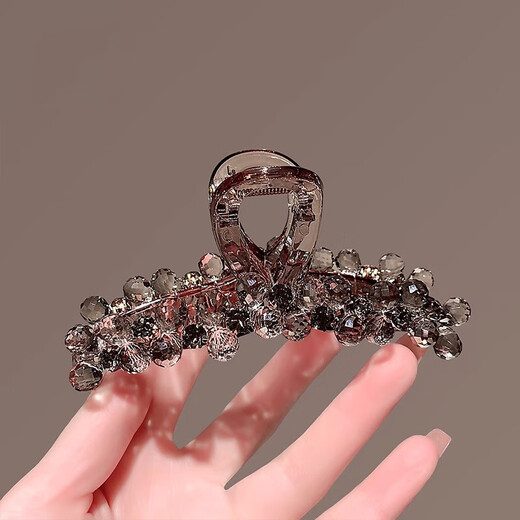 Two Worlds Light Luxury High-end Imitation Crystal Large Clip Shark Clip Women's Fashion Versatile Hair Clip for the Back of the Head 2026 New Headwear Flash Diamond Clip