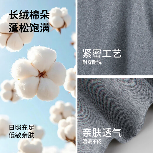 浪莎（LangSha）秋衣秋裤男士纯棉 保暖内衣套装10A抑菌防螨棉毛衫棉裤薄款打底衫