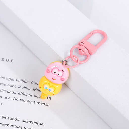 Student keychain cute cartoon pendant girl schoolbag accessories gift best friend [3 packages] fat + sponge + star