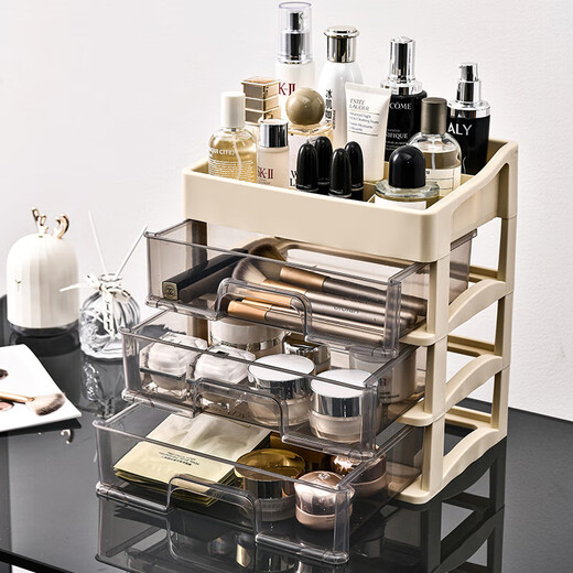 Cosmetic storage box, simple large-capacity drawer style desktop dustproof student dormitory office bedroom ins style five-layer four-drawer style 25.8*19*36cm