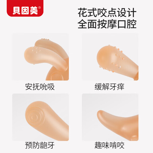 Beinmei Baby Zahnen Kleber Baby Mund Schleifstange Silikon Komfort Spielzeug 0-3-6 Monate alte Kaninchen-Biss Lebit Gum