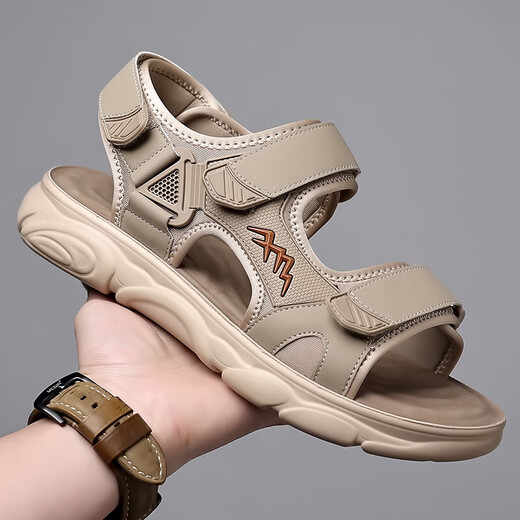 
Platini brand thick-soled sandals for men 2025 summer new fashion sports and casual beach shoes for men, non-slip sandals HHS9230 black 41 standard leather shoes size