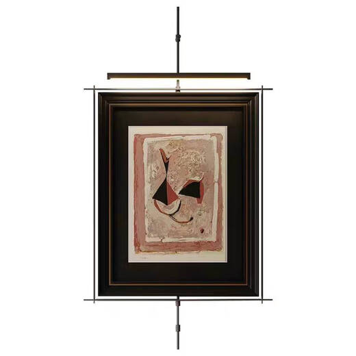 
Yonghuan wall metal hanging boom hanging painting with light style hotel model room entrance tea room creative decoration decoration style B overall 13575 picture frame 6380 light wiring style
