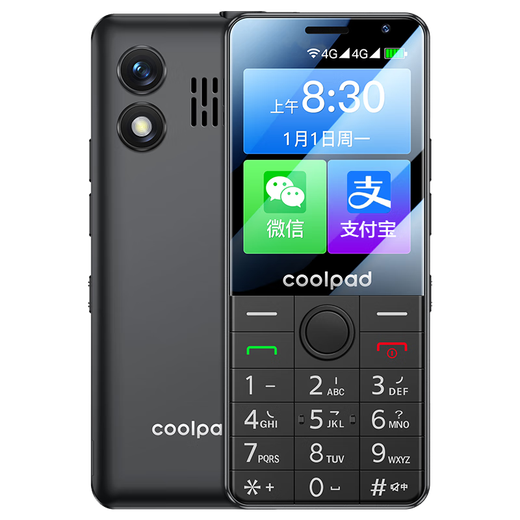 酷派（Coolpad）老年人手机2.8英寸触屏手写 全新学生无游戏防沉迷 安卓智能纯净版 32G大内存扫码支付K58 黑色