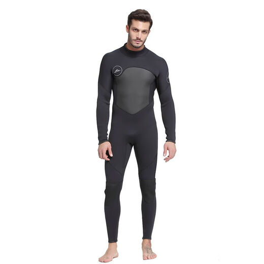 Zailu 15mm one-piece swimsuit men's warm and cold-proof wetsuit long-sleeved one-piece trousers sun protection wetsuit 1342 black 1 point 5mm M M