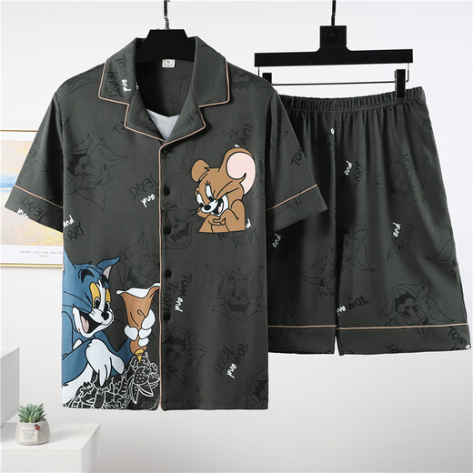 UKUHPK夏季男士卡通短袖睡衣宽松大码家居服 卡通3271【品牌款】 M 标准(高165\100斤)