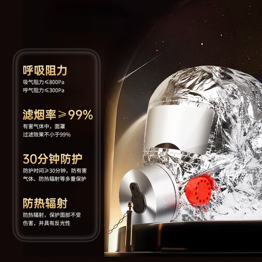 Quxing gas mask fire mask anti-smoke fire mask fire escape filter self-rescue respirator TZL30A