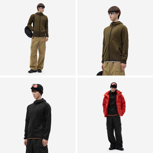 Jiao Nei Wang Yibo's same style Hot Leather 302+ men's temperature-locking hooded functional jacket warm top for autumn and winter sports Wang Yibo's same style Plain Gray L