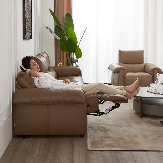 
CHEERS [offline store style] First class modern simple leather electric function zero wall sofa 13008 Three seats and three electric - brown [12157 one table and four chairs] Delayed delivery (see customer service for details)
