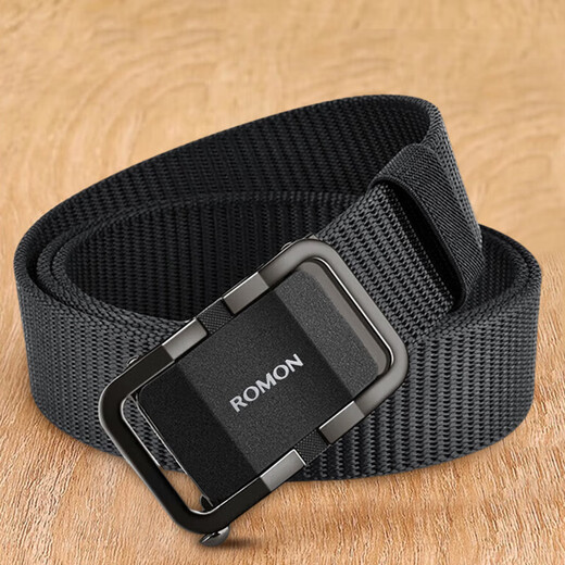 罗蒙帆布皮带男士自动扣编织战术腰带中青年休闲户外简约百搭牛仔裤带