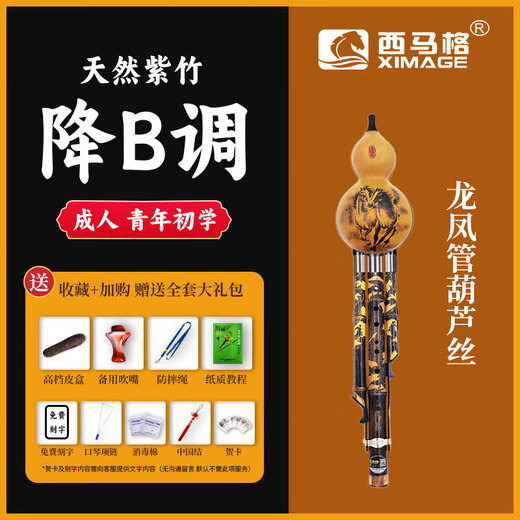 Ximag Purple Bamboo-тыква шелк C Down BFD Tune Beginner Professional Professional Performance Level Wursh Flagship Mase Musical Instrument Brand High-end [горячая картина Dragon и Phoenix Tube] B-масштаб + подарок