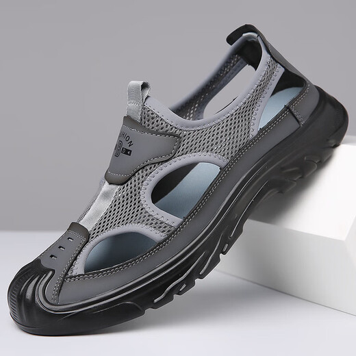 Yierkang Prince Men's Bottle Bottle Sandals Полая сетчатая сетчатая летняя воздухопроницаемая не скользящая легкая спорт и пляжные туфли на отдых S826 Black 46