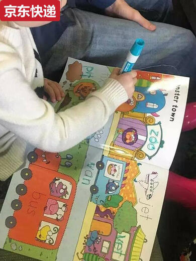 
Blue Color He Kindergarten Pen Control Training Introductory Copybook Children's English Alphanumeric Trace Book Practice 4-year-old 3 babies Erasable Pen-3 Packages-Pen Rod Color Random