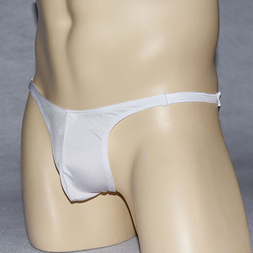 Sous-vêtements sexy basse ceinture fine courroie de string masculin coloride solide respirant double triangle de cuisse pantalon sexy blanc creux single taille