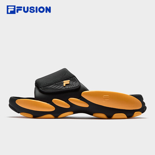 FILA FUSION斐乐潮牌男鞋ANTS SLIPPER拖鞋2025夏季新款蚂蚁拖鞋 黑/万寿菊橙-BZ 41
