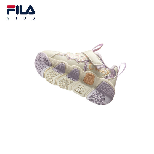 FILA children's sports shoes 2025 autumn new baby Velcro toddler shoes for boys and girls, light lavender purple/milk white-LG 26 inner length 16.0cm