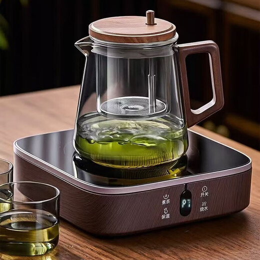 Elegant Cup Teapot Tea Household New Press One-touch Tea Water Separation Tea Cup Glass Liner Tea Set Elegant Teapot Black + 2 Cups