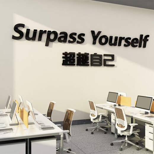 办公室墙面装饰员工激励志标语画企业文化司会议氛围布置英文 17152自己-白色 特大