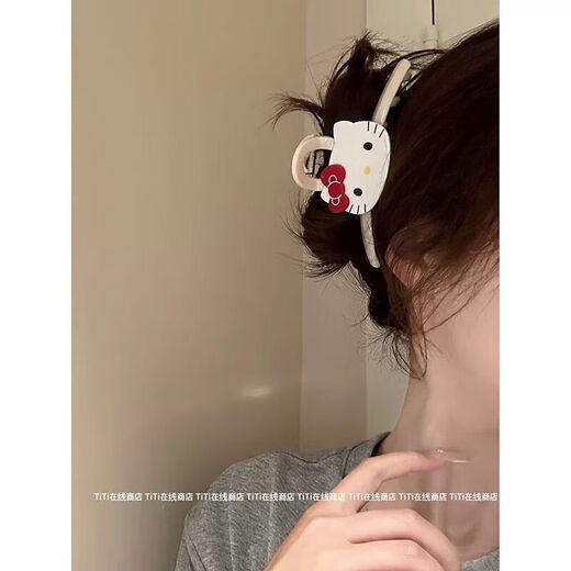 Hellokitty pink scratching clip for women with hair on the back of the head shark clip 2025 new hair volume multi-hair clip headwear pink KT cat scratching clip