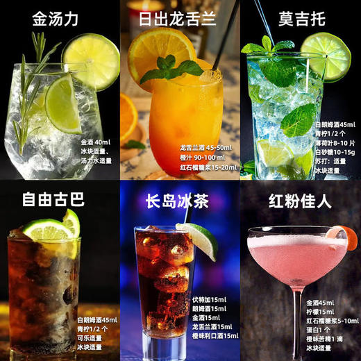 欧帅洋酒基酒调酒套装 DIY鸡尾酒 伏特加威士忌朗姆龙舌兰金酒 明天见 绝对版明天见组套（送调酒工具）
