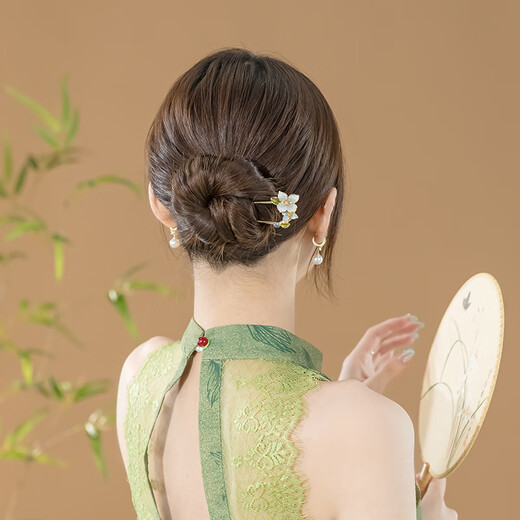 Chimera (CHIMERA) Star Flower Language Oil-dropping flower U-shaped hairpin hairpin on the back of the head ball hairpin girl birthday gift