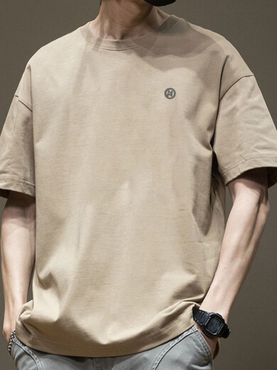 GXG trendiges amerikanisches Kurzarm-T-Shirt für Herren im Sommer, reine Baumwolle, Rundhalsausschnitt, vielseitig lässig, 2025 neue trendige Marke, lockeres T-Shirt im Hongkong-Stil, weiß – 1365 Kurzarm – 100 % Baumwolle. S empfohlen 80–110 Jin Jin entspricht 0,5 kg