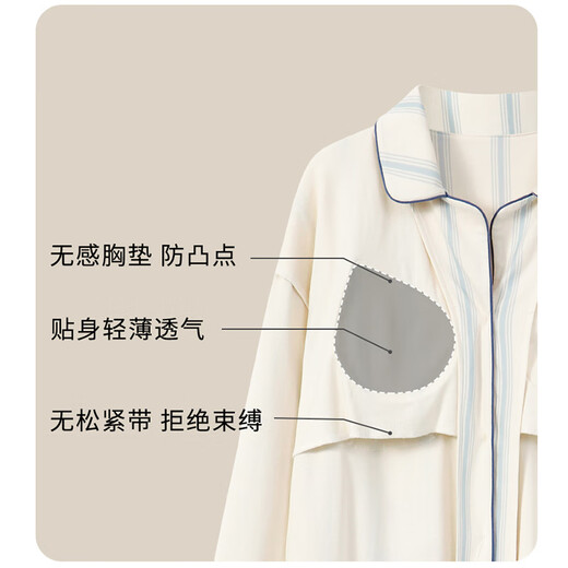 Catman women's pajamas women's pure cotton 2026 new spring and summer long-sleeved trousers lapel printed stripes can be worn outside home clothes