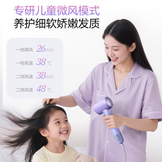 Bear high-speed hair dryer household quick-drying hair dryer 2.3 billion plasma protection hair dryer low noise and low radiation sterilization and mite removal birthday gift for girlfriend and girl national subsidy