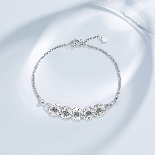 Chao Acer Platinum Five Emperors Coin Crushed Ice Platinum Bracelet Women's PT950 Bracelet Explosive Gift Priced labor cost 830 yuan 5.7g, chain length about 16cm + tail chain