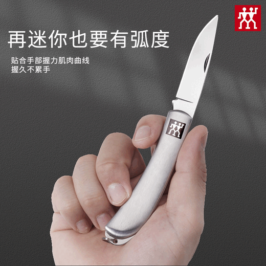 双立人（ZWILLING）德国不锈钢可折叠水果刀削皮刀家用便携式随身露营小刀 不锈钢水果刀 1把
