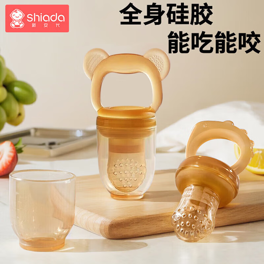 Xin'andai Fruit and Vegetable Bite Baby Fruit Fruit Soothing Teether for babies over 6 months old, full silicone Fruit and Vegetable Bite-L 1 pack