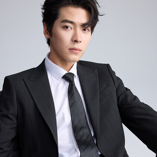 Lilang Wool Blended Suit Men's Fashion Simple Business Commuting Suit Black 175A