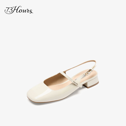 73Hours Women's Shoes Little Painter 2025 Autumn New Product Square Heel Round Toe Fashion Sandals