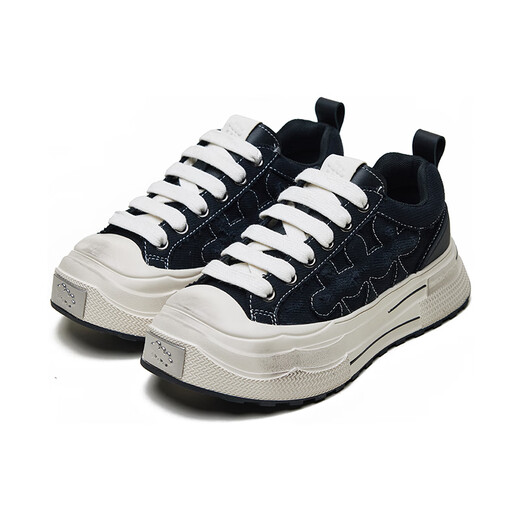 Shoot-Marke Tee-Serie Kee-resistente dick-solide Leinwandschuhe, trendige kleine schmutzige Schuhe, gleicher Stil für Männer und Frauen, schwarz 37