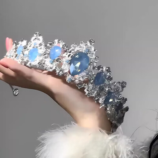 Princess Birthday Crown Feminine Light Luxury Celebrity Style Hair Accessory Dress Crown Bridal Head Pink Rose Gold Crown