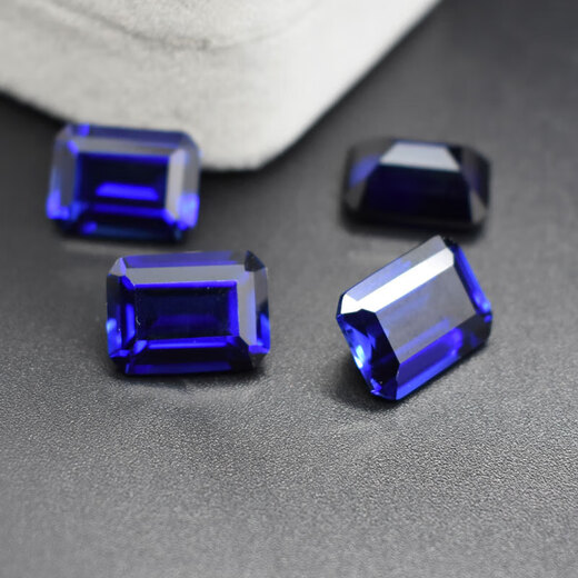 Qianjun 2025 new quality tanzanite sapphire loose stone rectangular blue main stone Sri Lanka rough stone 3X5mm