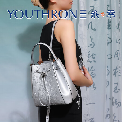 永幸国风新中式水桶多功能背包（琉璃凤冠） 月光白