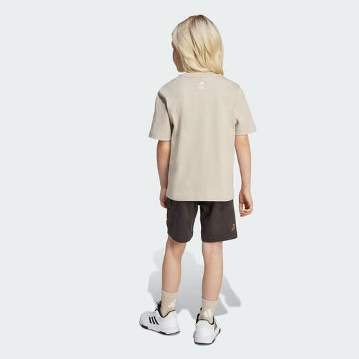 
Adidas boys summer quick-drying casual two-piece set loose shorts round neck stretch waist Simpson children's sports suit JL9196 140