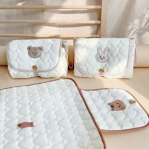 BIBK German baby changing pad portable changing pad multi-functional waterproof and leak-proof foldable pad bag washable diaper Bear