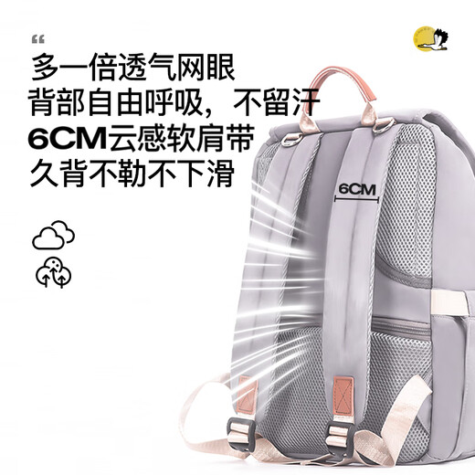 Alamom Mommy Sac Light Luxury Fashion Nouveau sac de voyage en plein air multifonctionnel Sac de voyage léger Mother and Baby Sac [25LPLUS] Saint Asol Gray