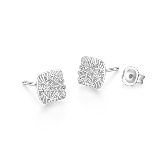 Mengjinyuan PT950 Sugar Cube Earrings Platinum Car Flower Sunflower Earrings as a Birthday Gift for My Girlfriend