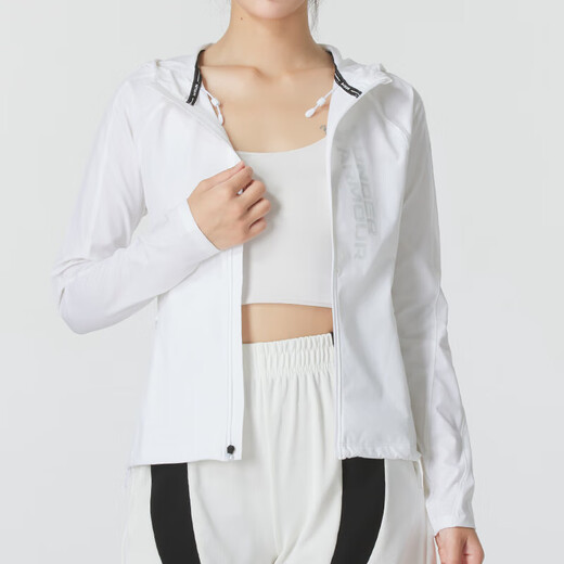 安德玛（Under Armour）官网女装 2025夏季新款时尚运动服训练舒适透气休闲外套防风夹克 1361384-100 S S/160/80A