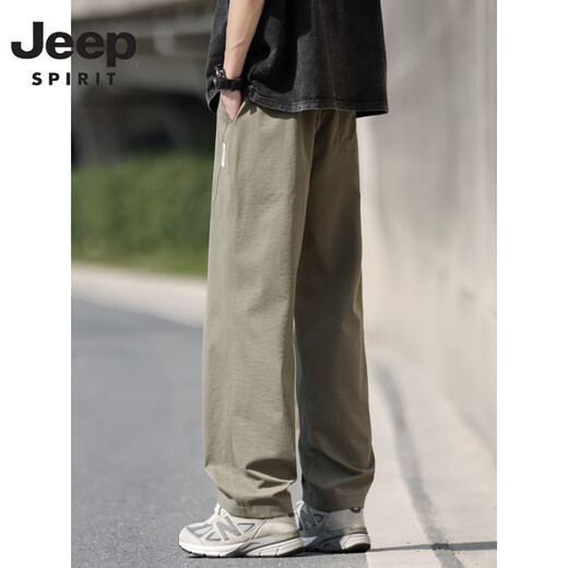 JEEP SPIRIT吉普男士裤子夏季新款美式潮流直筒裤军绿薄款透气冰丝裤凉感速干 6632灰色+6636黑色 M