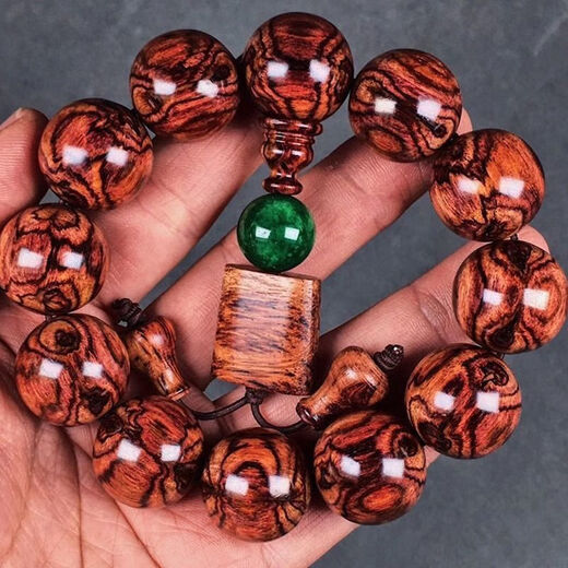 妙聚福品质正宗海南黄花梨手串海黄佛珠老料真品男款文玩手 极品海黄满留疤花1.8*13颗