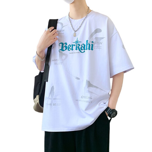 Ran Yilans gleiches Teenager kurzärmeliges Hemd für Jungen und die reinen Baumwolltops der Junior High School Trendy und Handsome Big Children's Summer Half Ärmel 693 beige Qualitätssicherung M 80-95jin [Jin gleich 0,5 kg]
